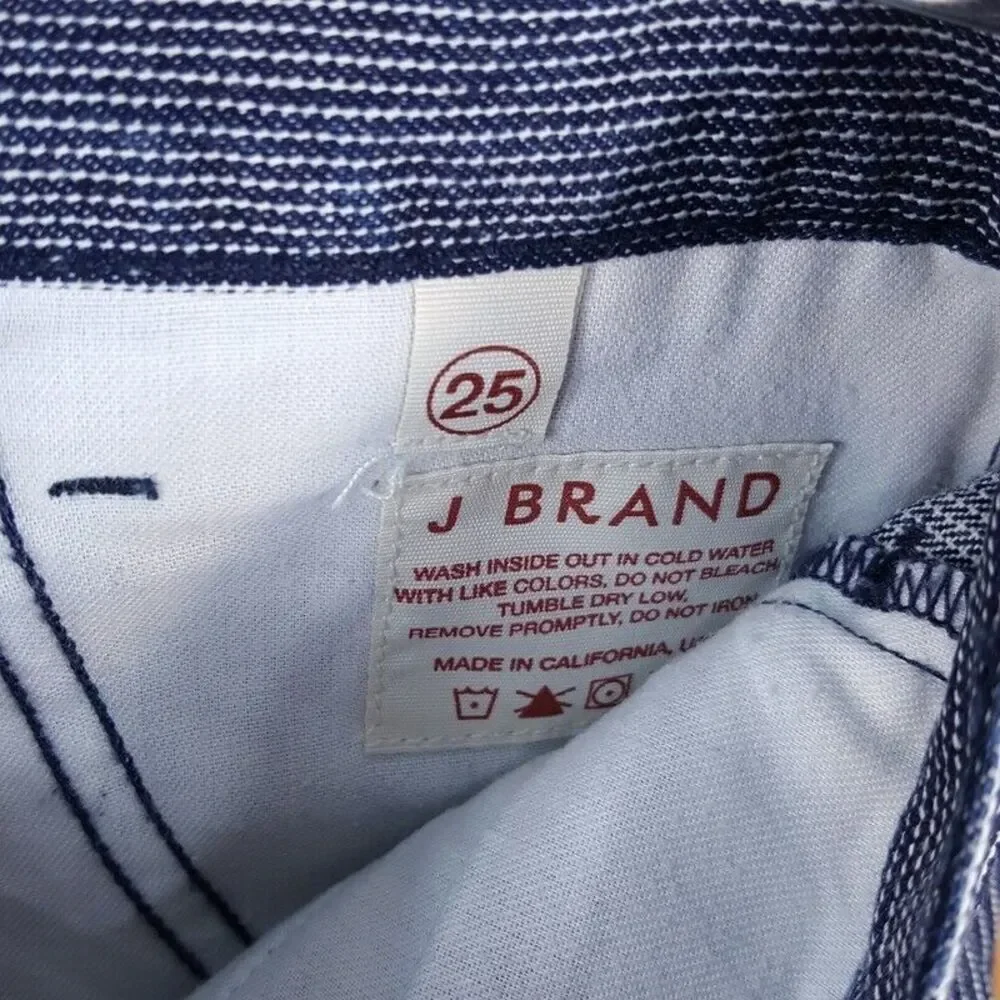 J BRAND Womens Shorts Size 25 Blue Stripe Chino Cuffed 5